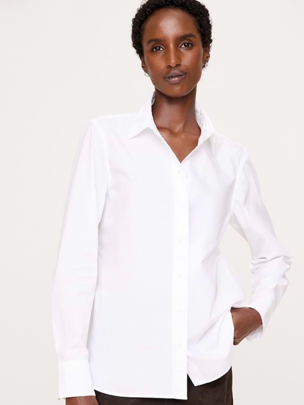 New Banana Republic Everyday White Button Down Cotton Poplin Shirt